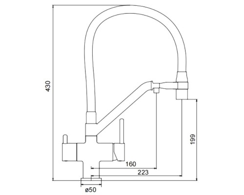 Смеситель для кухни с гибким изливом Gappo G4398-89