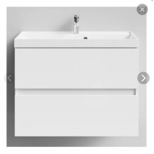 Тумба подвесная Vod-ok Best 80 с раковиной Classica 80, белый