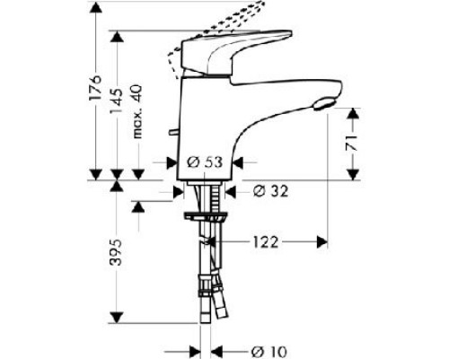 Смеситель для раковины Hansgrohe Metropol E 14070000 хром