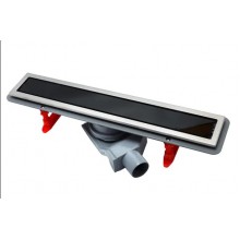 Душевой лоток Pestan Confluo Premium With Black Glass Line 550, решетка черное закаленное стекло-сталь 13000292