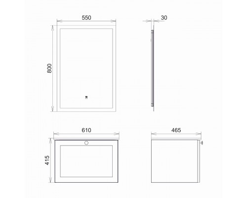 Зеркало для ванной Comforty Эдельвейс 55Э LED-подсветка, бесконтактный сенсор