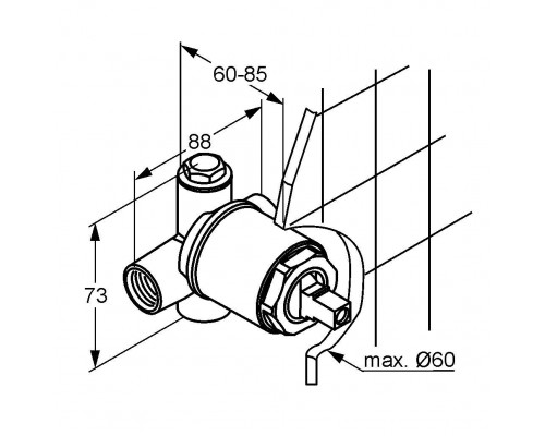 KLUDI 38826P  Скрытая часть смеситель для душа