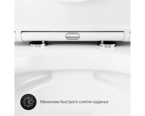 Унитаз подвесной AM.PM Sense C741701SC безободковый с сиденьем микролифт, белый