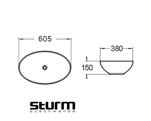 Раковина накладная Sturm Elips ST-EL426000-NBNCR