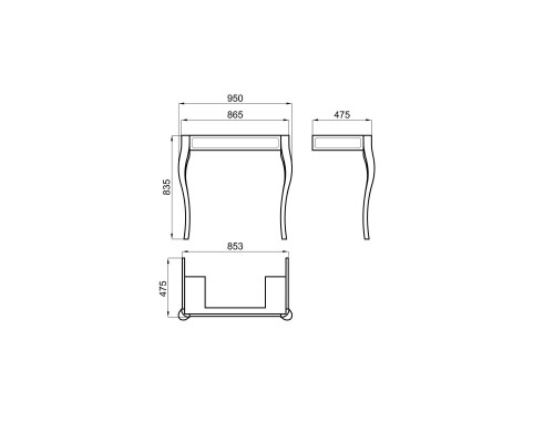 Консоль Noken Antic N383000004-100093752 ножки из дерева Noken Imagine черный матовый