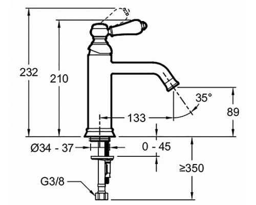 Смеситель для раковины Jacob Delafon Louise E24360-BL, черный матовый