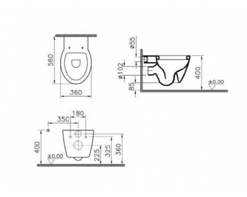 Унитаз подвесной с сиденьем микролифт Vitra Sunrise 5384B003-6061