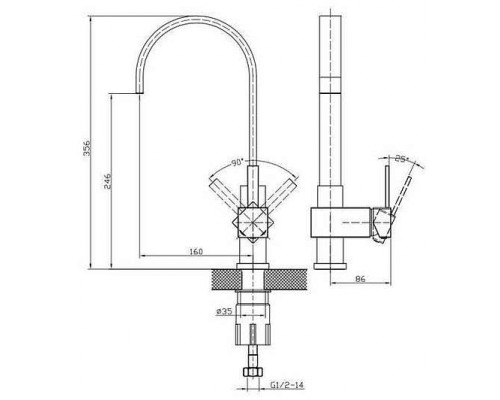 Смеситель для кухни Edelform Grano GR3808