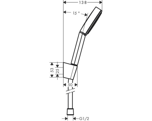 Душевой гарнитур с держателем Hansgrohe Pulsify Select 24301700 1 режима струи, белый матовый