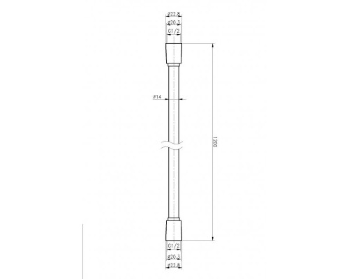 Душевой шланг ES.M Silverflex 150 см ES010512D, хром матовый