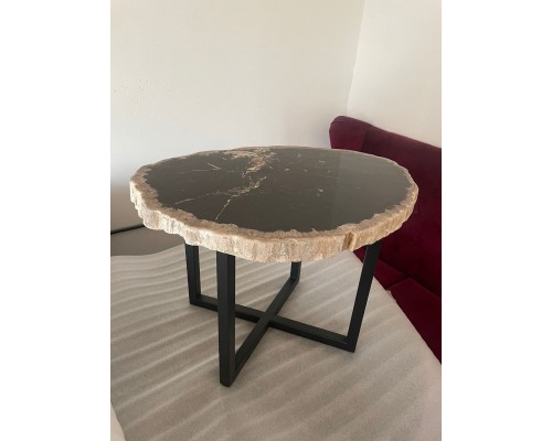 Столешница из окаменелое дерево ES.M Ancient-65см с металлическими ножками Столешница из окаменелое дерево ES.M Ancient-65см с металлическими ножками