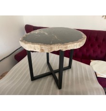 Столешница из окаменелое дерево ES.M Ancient-65см  с металлическими ножками