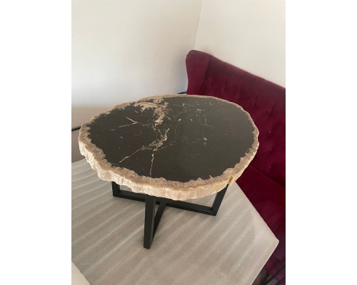 Столешница из окаменелое дерево ES.M Ancient-65см с металлическими ножками Столешница из окаменелое дерево ES.M Ancient-65см с металлическими ножками