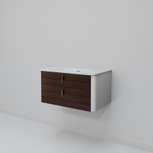 Тумба с раковиной Art Decco Gabriella AGB08W24S100, 80 см, черный орех/белый
