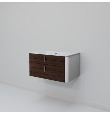 Тумба с раковиной Art Decco Gabriella AGB08W24S100, 80 см, черный орех/белый
