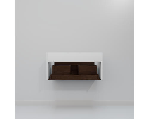 Тумба с раковиной Art Decco Gabriella AGB08W24S100, 80 см, черный орех/белый