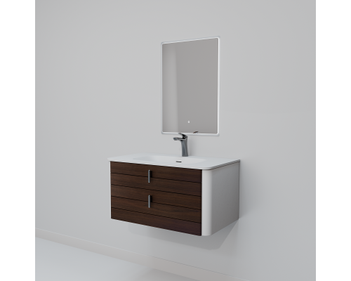 Комплект мебели Art Decco Gabriella AGB08W24S1MF, 80 см, черный орех/белый