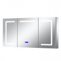 Зеркальный шкаф Art Decco Oceanic Charm AOC15080MC, 150 см, сенсорный, подсветка, часы, bluetooth-динамик, антизапотевание