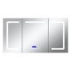Зеркальный шкаф Art Decco Oceanic Charm AOC15080MC, 150 см, сенсорный, подсветка, часы, bluetooth-динамик, антизапотевание