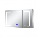 Зеркальный шкаф Art Decco Oceanic Charm AOC12080MC, 120 см, сенсорный, подсветка, часы, bluetooth-динамик, антизапотевание