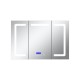 Зеркальный шкаф Art Decco Oceanic Charm AOC12080MC, 120 см, сенсорный, подсветка, часы, bluetooth-динамик, антизапотевание