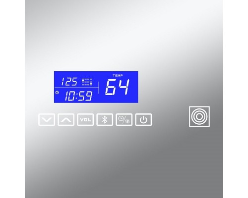 Зеркальный шкаф Art Decco Oceanic Charm AOC12080MC, 120 см, сенсорный, подсветка, часы, bluetooth-динамик, антизапотевание