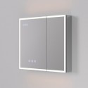 Зеркальный шкаф Art Decco Elysian Reflect AER08070MC, 80 см, сенсорный, подсветка, часы, bluetooth-динамик, антизапотевание, рама белая
