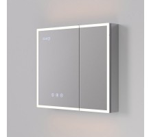 Зеркальный шкаф Art Decco Elysian Reflect AER08070MC, 80 см, сенсорный, подсветка, часы, bluetooth-динамик, антизапотевание, рама белая