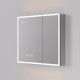 Зеркальный шкаф Art Decco Elysian Reflect AER08070MC, 80 см, сенсорный, подсветка, часы, bluetooth-динамик, антизапотевание, рама белая