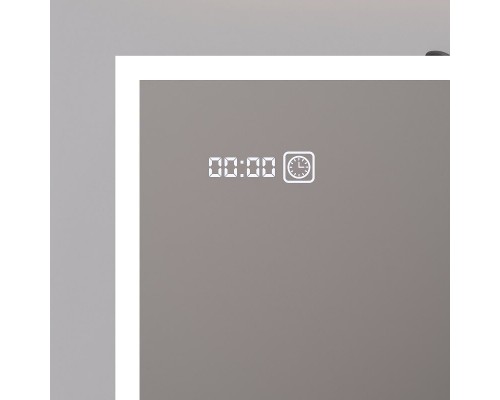 Зеркальный шкаф Art Decco Elysian Reflect AER08070MC, 80 см, сенсорный, подсветка, часы, bluetooth-динамик, антизапотевание, рама белая