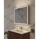 Зеркальный шкаф Art Decco Elysian Reflect AER08070MC, 80 см, сенсорный, подсветка, часы, bluetooth-динамик, антизапотевание, рама белая