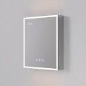 Зеркальный шкаф Art Decco Elysian Reflect AER06070MC, 60 см, сенсорный, подсветка, часы, bluetooth-динамик, антизапотевание, рама белая