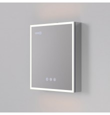 Зеркальный шкаф Art Decco Elysian Reflect AER06070MC, 60 см, сенсорный, подсветка, часы, bluetooth-динамик, антизапотевание, рама белая