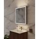 Зеркальный шкаф Art Decco Elysian Reflect AER06070MC, 60 см, сенсорный, подсветка, часы, bluetooth-динамик, антизапотевание, рама белая