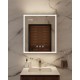 Зеркальный шкаф Art Decco Elysian Reflect AER06070MC, 60 см, сенсорный, подсветка, часы, bluetooth-динамик, антизапотевание, рама белая