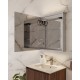 Зеркальный шкаф Art Decco Elysian Reflect AER06070MC, 60 см, сенсорный, подсветка, часы, bluetooth-динамик, антизапотевание, рама белая
