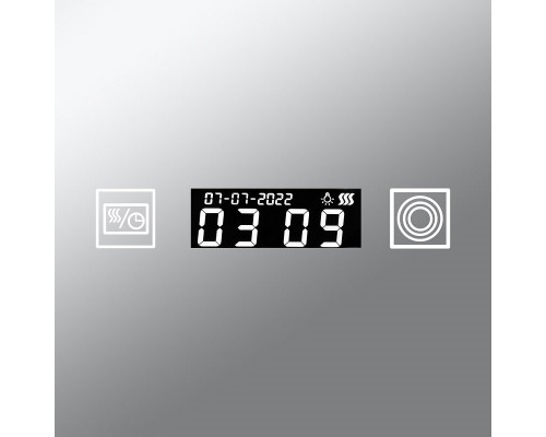 Зеркало Art Decco Baltic Bright ABB09080M, 91 х 81 см, с подсветкой, сенсорное, антизапотевание, bluetooth-динамик, цифровые часы