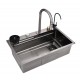 Кухонная мойка Art Decco Elegant Flow AEF116846, 68 см, со смесителем и дозатором, нержавеющая сталь, PVD графит