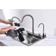 Кухонная мойка Art Decco Elegant Flow AEF116846, 68 см, со смесителем и дозатором, нержавеющая сталь, PVD графит