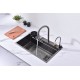 Кухонная мойка Art Decco Elegant Flow AEF116846, 68 см, со смесителем и дозатором, нержавеющая сталь, PVD графит