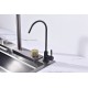 Кухонная мойка Art Decco Elegant Flow AEF116846, 68 см, со смесителем и дозатором, нержавеющая сталь, PVD графит