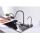 Кухонная мойка Art Decco Elegant Flow AEF116846, 68 см, со смесителем и дозатором, нержавеющая сталь, PVD графит
