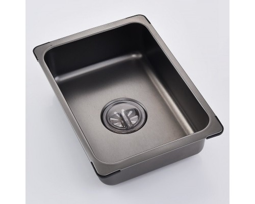 Кухонная мойка Art Decco Elegant Flow AEF116846, 68 см, со смесителем и дозатором, нержавеющая сталь, PVD графит Кухонная мойка Art Decco Elegant Flow AEF116846, 68 см, со смесителем и дозатором, нержавеющая сталь, PVD графит
