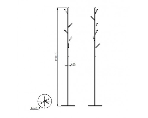 Вешалка для верхней одежды WONZON & WOGHAND, Темный графит (WW-V4306-GM)