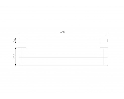 Полотенцедержатель двойной WONZON & WOGHAND FLAT, Хром (WW-9711-45CM)