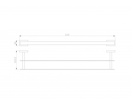 Полотенцедержатель двойной WONZON & WOGHAND FLAT, Хром (WW-9711-60CM)