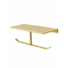 Двойной держатель для туалетной бумаги с полкой WONZON & WOGHAND ECLIPSE, Глянцевое золото (WW-9156-LG)