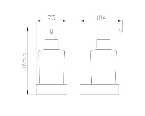 Дозатор мыла WONZON & WOGHAND LOTTE, Брашированное золото (WW-8333-BG)