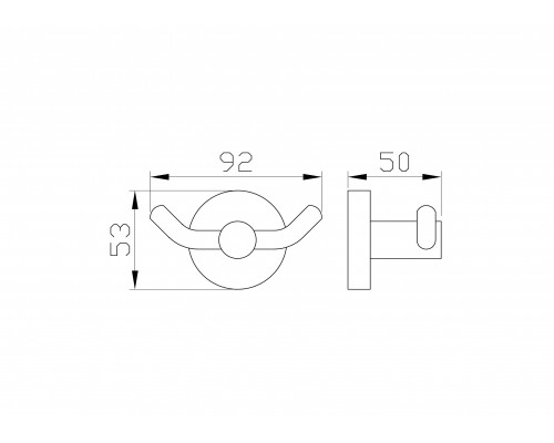 Двойной крючок для ванной WONZON & WOGHAND EASY, Хром (WW-8125)
