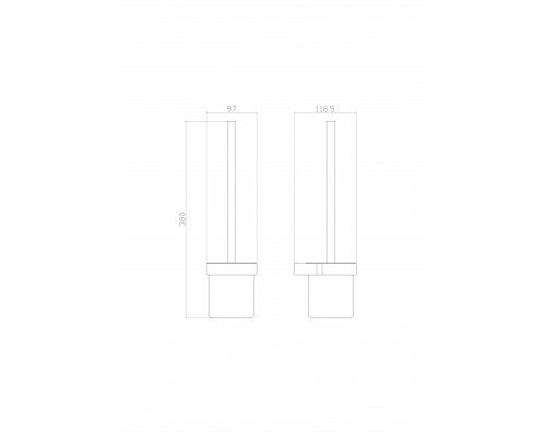 Туалетный ершик в комплекте WONZON & WOGHAND CARBON, Черный (WW-7729)